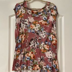 Floral cold shoulder tunic